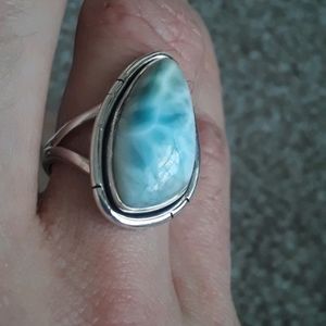 Larimar ring 925 sterling silver